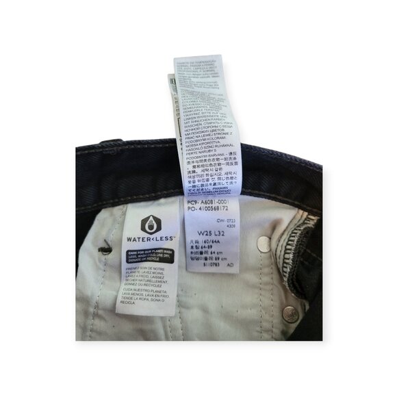 Levis Ribcage Wide Leg Jeans Black Size 25 Super High Rise Vintage Fit - Picture 14 of 16